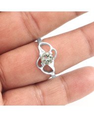 Sterling Silver Round Prasiolite Green Amethyst Ring-jewelsartisan