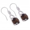 Small Dangle Earrings Smokey Quartz Silver Gemstone Dangle Earrings