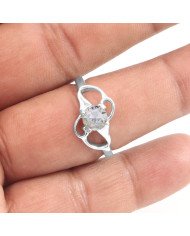 Clear Quartz Ring 925 Sterling Silver Ring Crystal Gemstone Ring