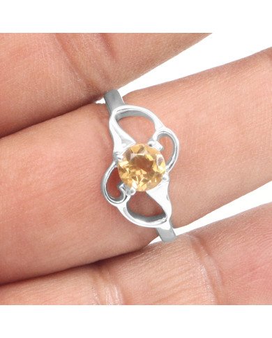 Citrine Ring 925 Sterling Silver Ring Citrine Gemstone Ring