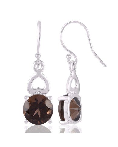 Small Dangle Earrings Smokey Quartz Silver Gemstone Dangle Earrings