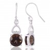 Small Dangle Earrings Smokey Quartz Silver Gemstone Dangle Earrings
