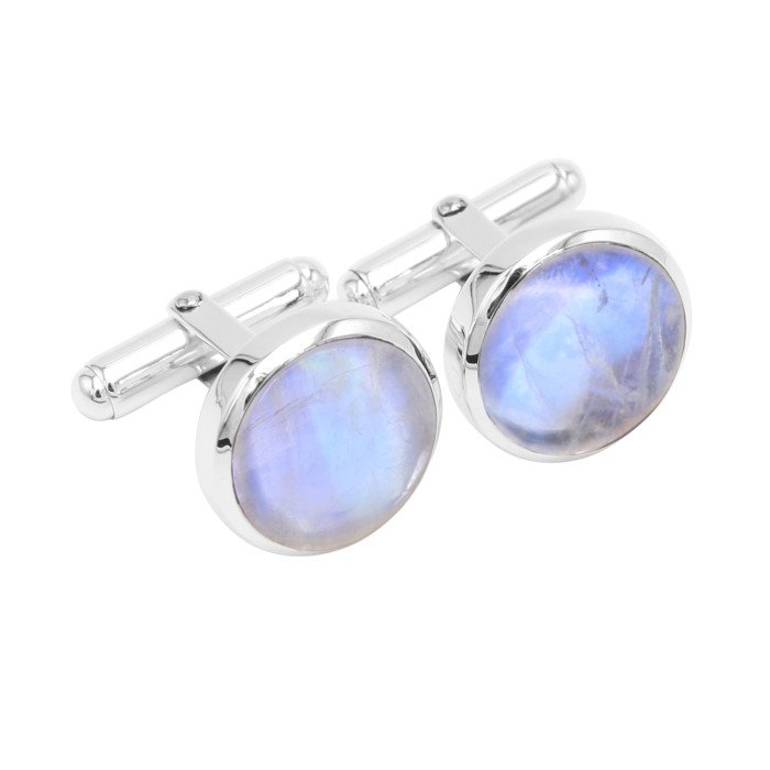 Rainbow Moonstone Cufflinks 925 Sterling Silver Moonstone Cufflinks for Men