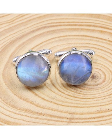 Rainbow Moonstone Cufflinks 925 Sterling Silver Moonstone Cufflinks for Men
