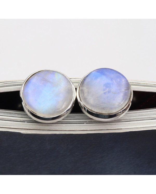 Rainbow Moonstone Cufflinks 925 Sterling Silver Moonstone Cufflinks for Men