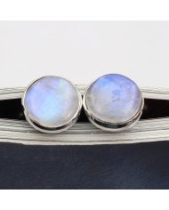 Rainbow Moonstone Cufflinks 925 Sterling Silver Moonstone Cufflinks for Men