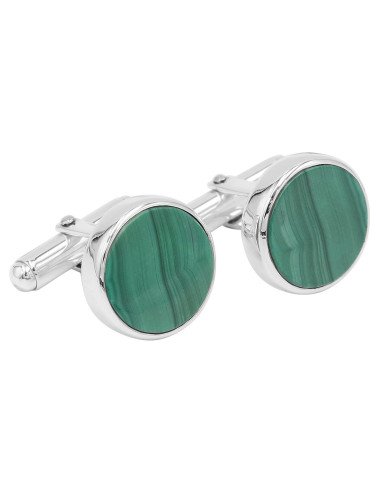 Malachite Cufflinks 925 Sterling Silver Malachite Cufflinks for Men