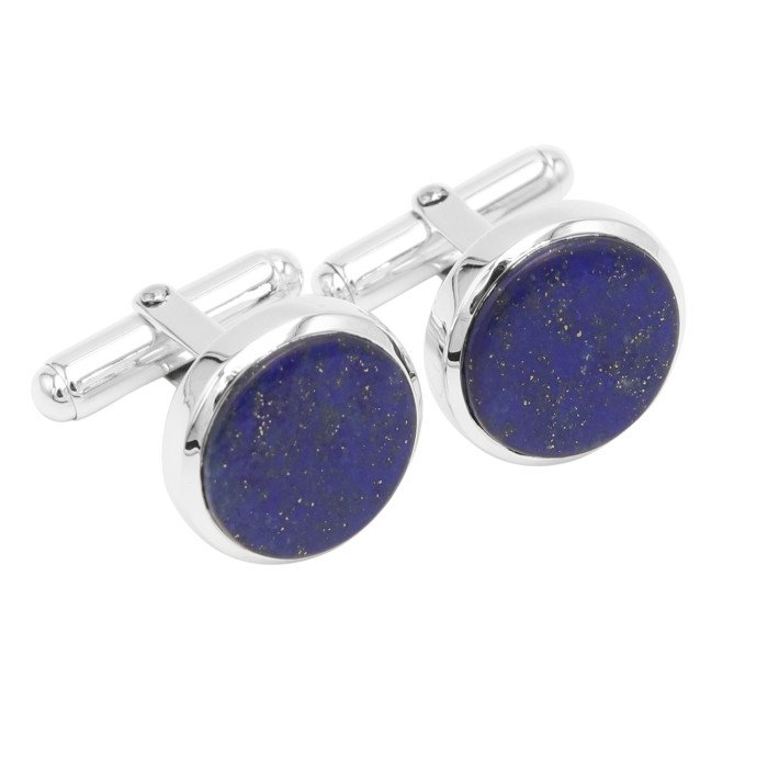 Lapis Cufflinks 925 Sterling Silver Lapis Cufflinks for Men