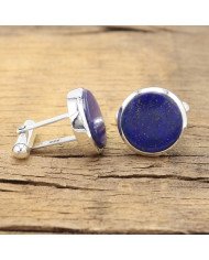 Lapis Cufflinks 925 Sterling Silver Lapis Cufflinks for Men