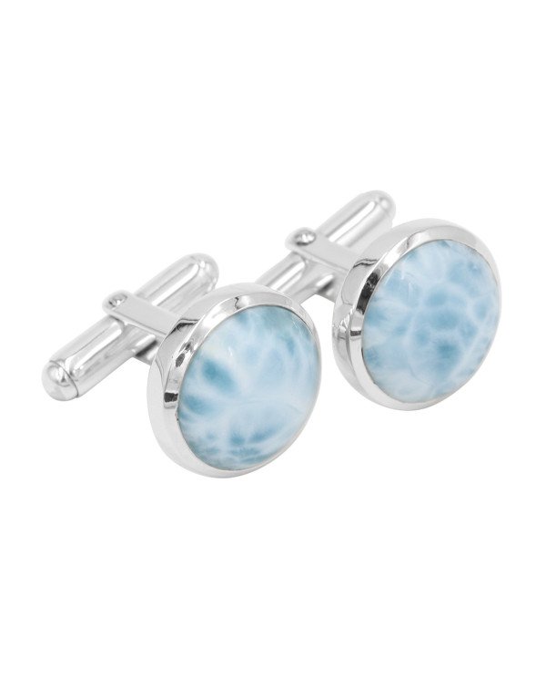 Larimar Cufflinks 925 Sterling Silver Larimar Cufflinks for Men