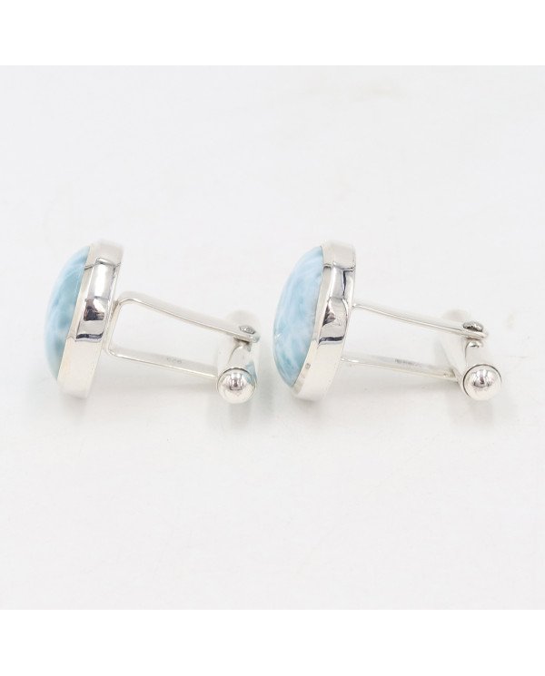 Larimar Cufflinks 925 Sterling Silver Larimar Cufflinks for Men