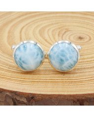 Larimar Cufflinks 925 Sterling Silver Larimar Cufflinks for Men