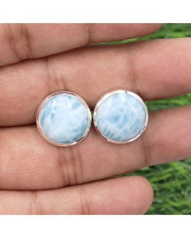 Larimar Cufflinks 925 Sterling Silver Larimar Cufflinks for Men