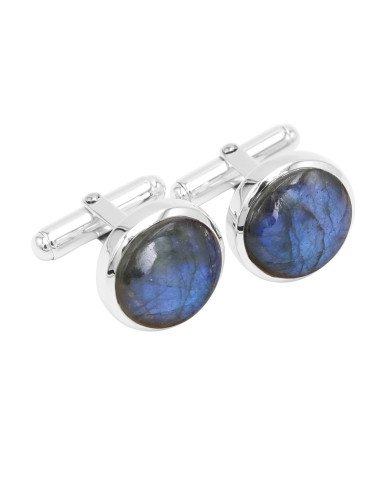 Labradorite Cufflinks 925 Sterling Silver Labradorite Cufflinks for Men