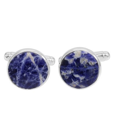 Sodalite Cufflinks 925 Sterling Silver Sodalite Cufflinks for Men