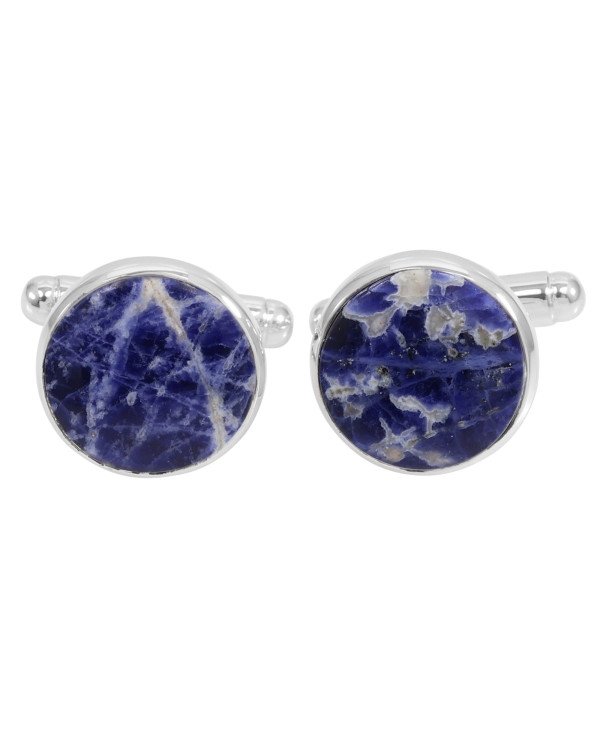 Sodalite Cufflinks 925 Sterling Silver Sodalite Cufflinks for Men