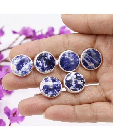 Sodalite Cufflinks 925 Sterling Silver Sodalite Cufflinks for Men