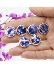 Sodalite Cufflinks 925 Sterling Silver Sodalite Cufflinks for Men