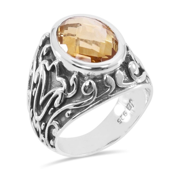 Citrine Ring 925 Sterling Silver Ring Citrine Gemstone Ring