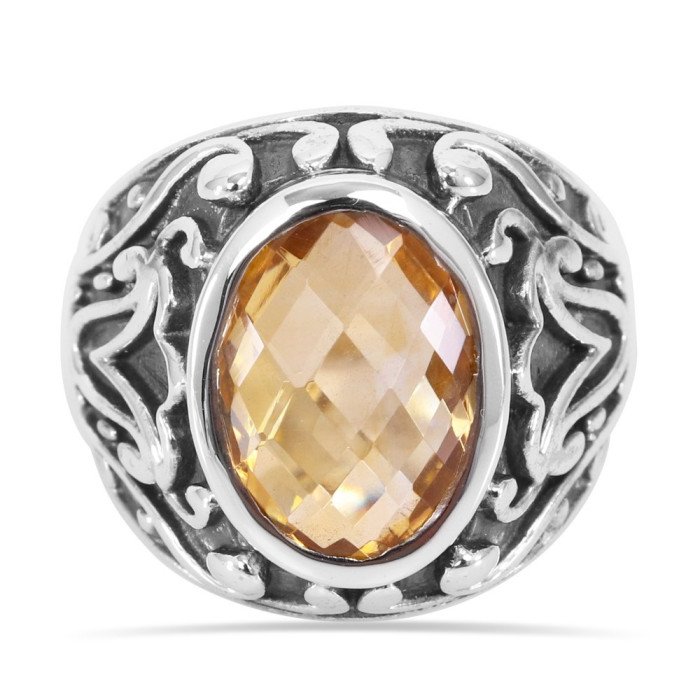 Citrine Ring 925 Sterling Silver Ring Citrine Gemstone Ring