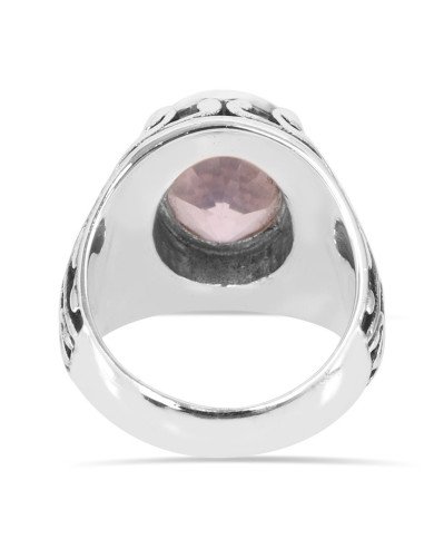 Rose Quartz Ring 925 Sterling Silver Ring Pink Rose Quartz Ring