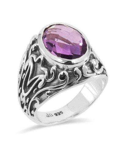 Amethyst Ring 925 Sterling Silver Ring Amethyst Gemstone Ring