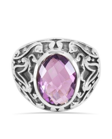 Amethyst Ring 925 Sterling Silver Ring Amethyst Gemstone Ring