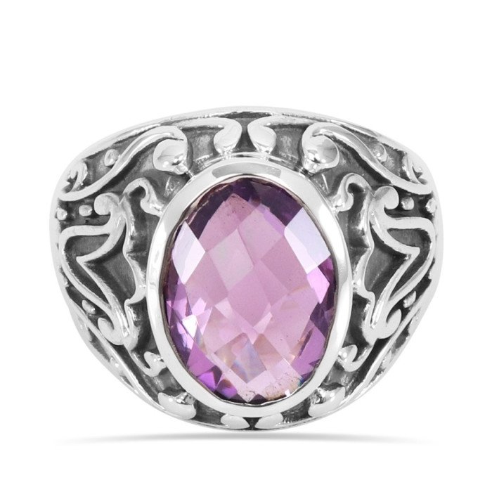 Amethyst Ring 925 Sterling Silver Ring Amethyst Gemstone Ring