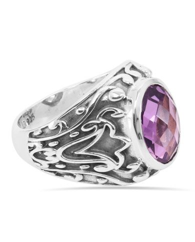 Amethyst Ring 925 Sterling Silver Ring Amethyst Gemstone Ring