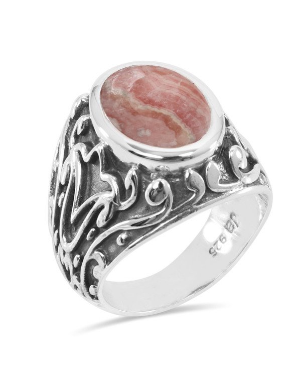 Rhodocrosite Ring 925 Sterling Silver Ring Rhodocrosite Gemstone Ring