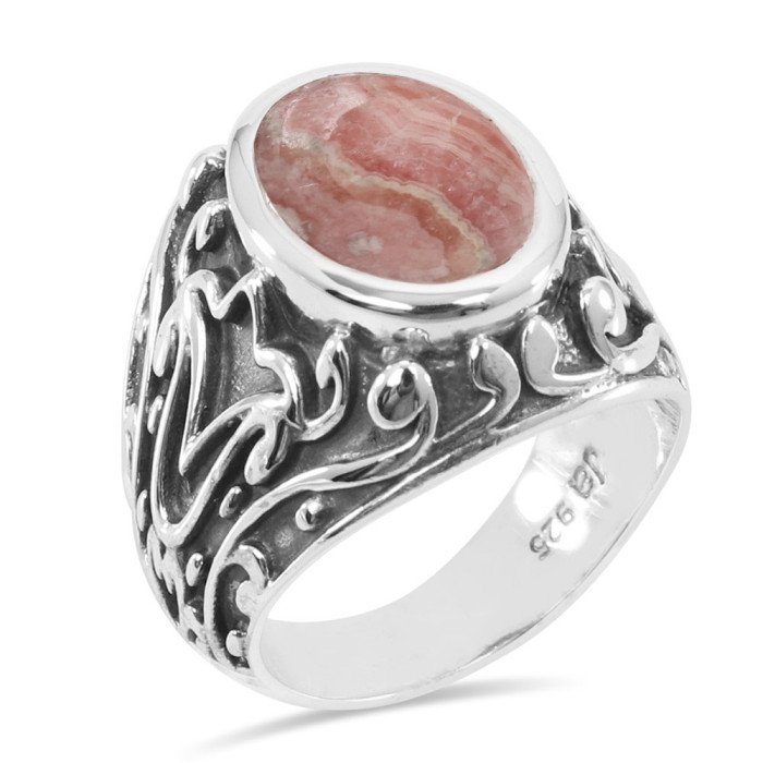 Rhodocrosite Ring 925 Sterling Silver Ring Rhodocrosite Gemstone Ring