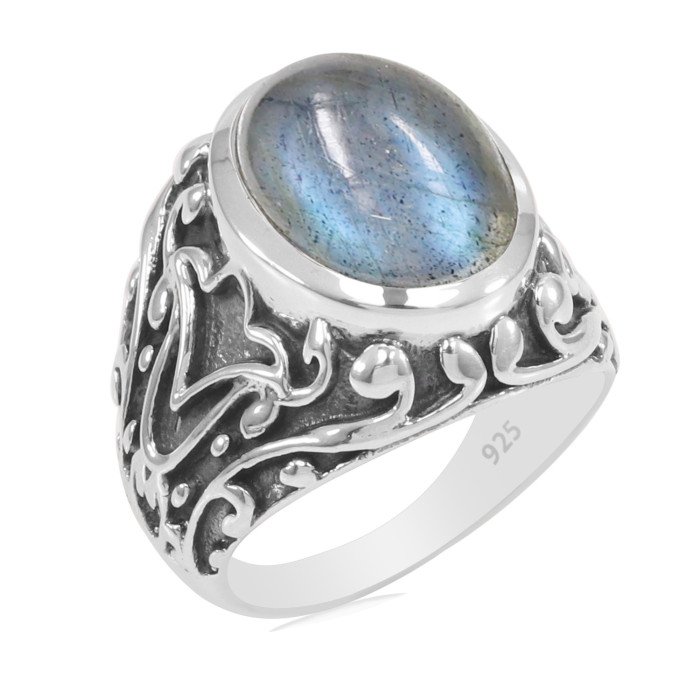 Pink Opal Ring 925 Sterling Silver Ring Peruvian Pink Opal Ring