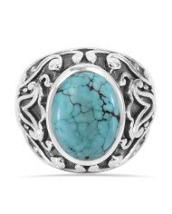 Turquoise Ring 925 Sterling Silver Ring Natural Turquoise Ring
