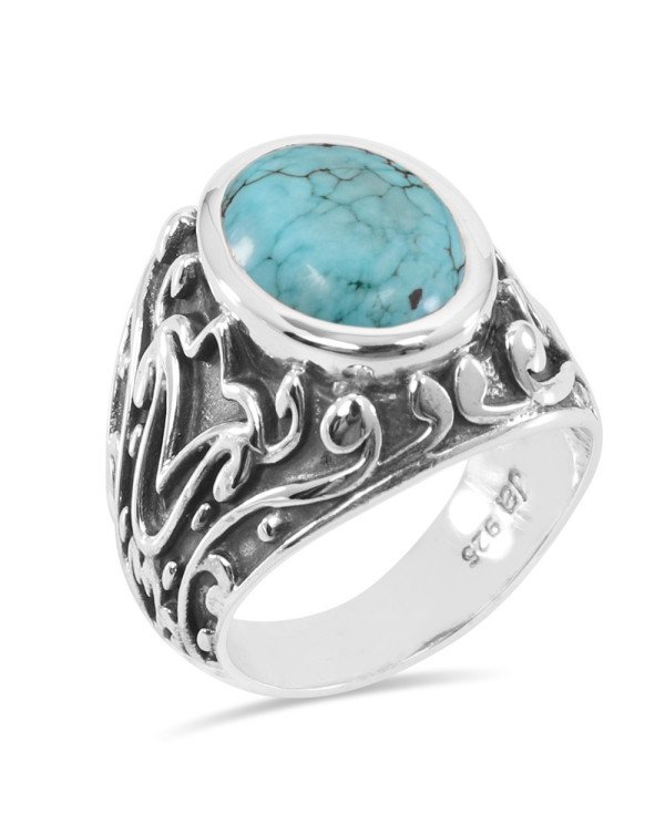 Turquoise Ring 925 Sterling Silver Ring Natural Turquoise Ring