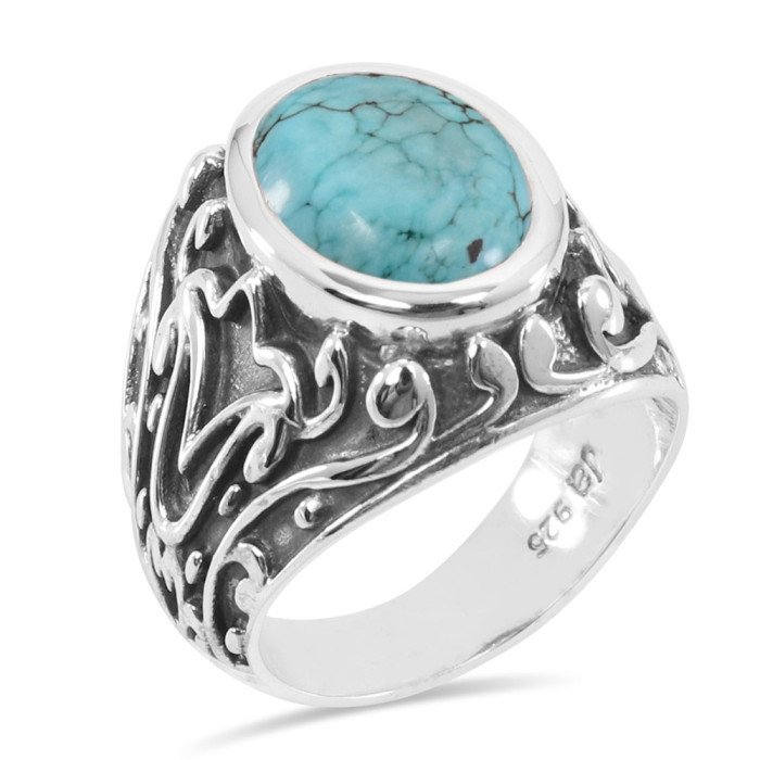 Turquoise Ring 925 Sterling Silver Ring Natural Turquoise Ring