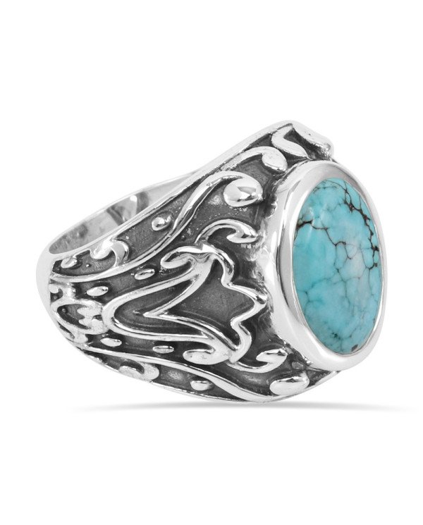 Turquoise Ring 925 Sterling Silver Ring Natural Turquoise Ring