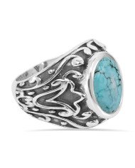 Turquoise Ring 925 Sterling Silver Ring Natural Turquoise Ring