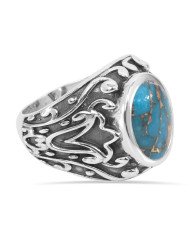 Blue Copper Turquoise Ring 925 Sterling Silver Ring Turquoise Ring