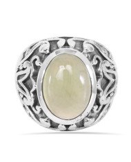 Prehnite Ring 925 Sterling Silver Ring Prehnite Gemstone Ring