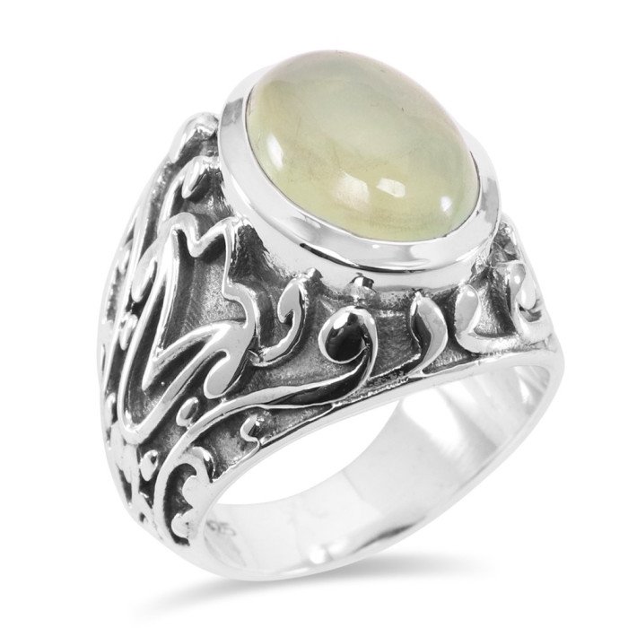 Prehnite Ring 925 Sterling Silver Ring Prehnite Gemstone Ring