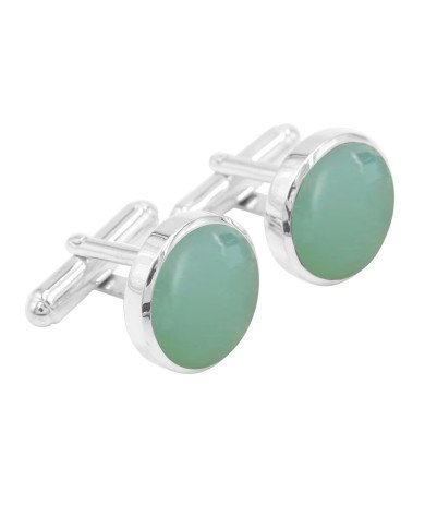 Chrysoprase Cufflinks 925 Sterling Silver Cufflinks for Men