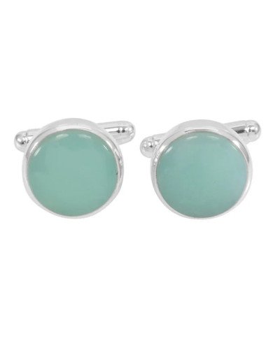 Chrysoprase Cufflinks 925 Sterling Silver Cufflinks for Men