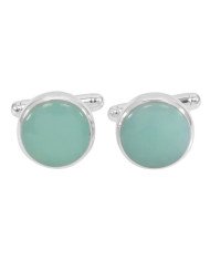 Chrysoprase Cufflinks 925 Sterling Silver Cufflinks for Men