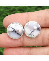 925 Sterling Silver Cufflinks Dendrite Opal Cufflink for Men