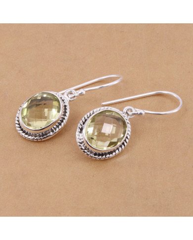 Lemon Quartz Earring 925 Sterling Silver Earring Yellow Quartz Earrings