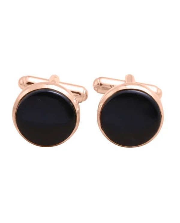 Rose Gold Vermeil Sterling Silver Black Spinel Cufflink for Men