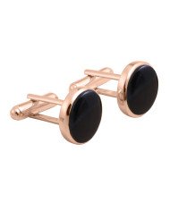 Rose Gold Vermeil Sterling Silver Black Spinel Cufflink for Men