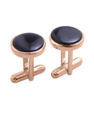Rose Gold Vermeil Sterling Silver Black Spinel Cufflink for Men