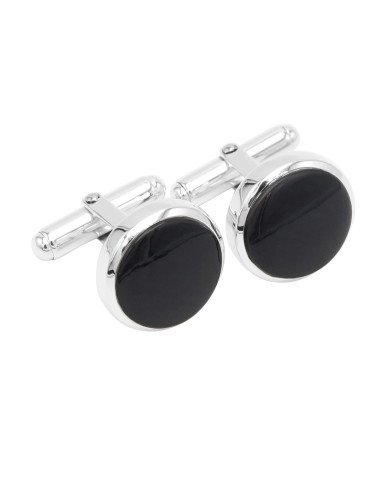 925 Sterling Silver Black Spinel Cufflink for Men