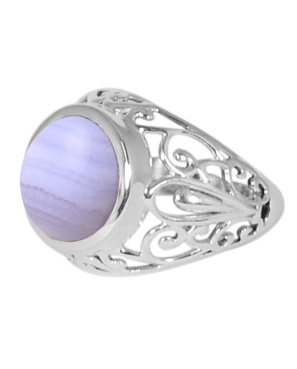 Natural Blue Lace Agate Ring 925 Sterling Silver Ring Handmade Ring